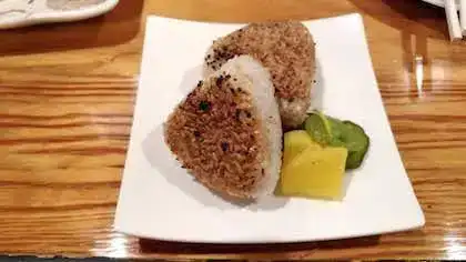 Grilled riceball with pickle